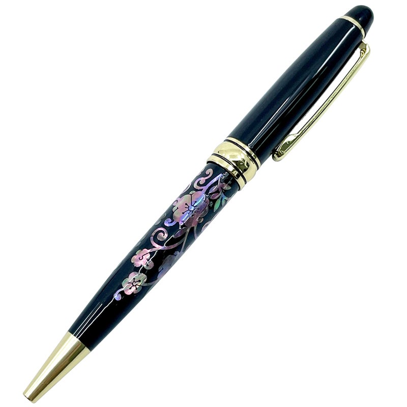 Nacreh Inlay Mother of Pearl Design Handmade Ballpoint Pen Retractable Executive Gift Deluxe Rollerball Point Black Ink (Arabesque) - Image 3